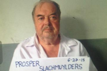 The National Bureau of Investigation's (NBI's) Anti-Human Trafficking Division arrested former Belgium Mayor Prosper Slachmuylders in Trinidad, Bohol, on charges of child abuse, child pornography and child trafficking. His computer hard drive yielded a large collection of pictures of purported minors half-naked and engaged in sexual acts. The suspect was caught by operatives with a 15-year-old student inside his home. John Consulta, GMA News