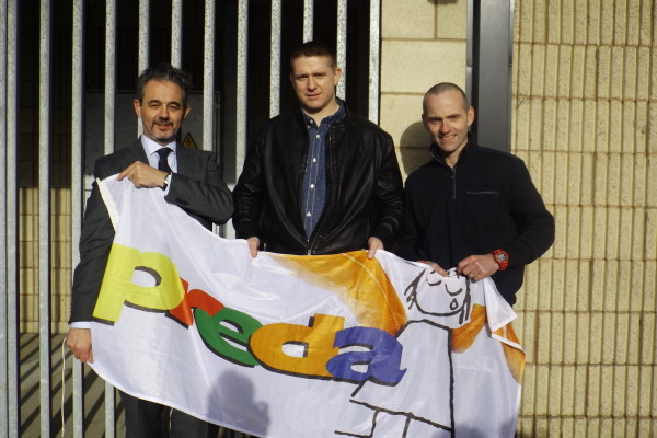 Helping to launch PREDA's Freedom Day Song competition were Colm O'Brien, PREDA Supporter ,MD Carambola School Lunches Sorted, Damien Dempsey and Philip Cribbin, Chairperson PREDA Ireland