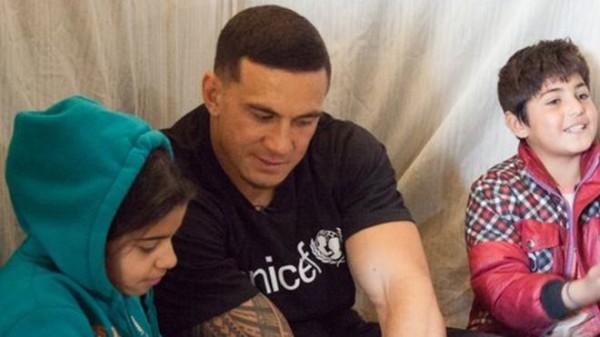 Sonny Bill Williams visited refugee camps in Lebanon earlier this month
