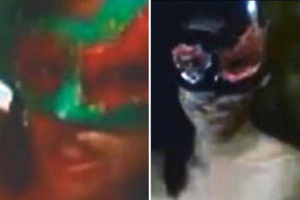 Accomplices … Two masked women appeared in what is considered to be his most evil rape video