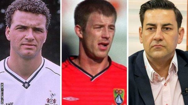 The four players to speak publicly have each waived their right to anonymity as sex abuse victims. Paul Stewart (left), Steve Walters (middle) and Andy Woodward (right) have also gone public with their ordeals 