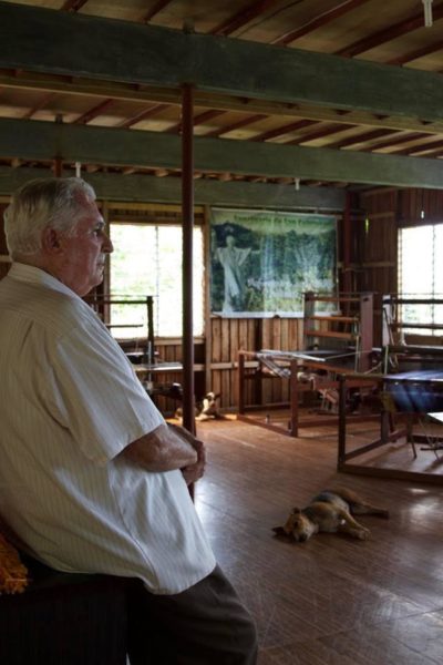 Fr. Brian Gore looks at a classroom he has built in Negros Occidental. Gore, who was jailed during martial law, talked about how painful it was to hear that dictator Ferdinand Marcos would soon be buried at the Libingan ng mga Bayani. (PHOTO BY CARLA P. GOMEZ/ INQUIRER VISAYAS)