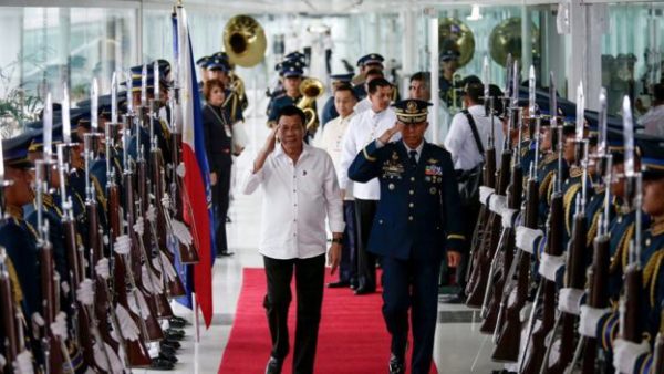 Mr Duterte made the speech before leaving the country for visits to Cambodia and Singapore