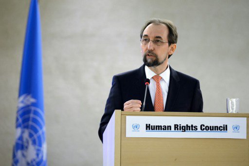 United Nations High Commissioner for Human Rights Zeid Ra’ad Al Hussein. AFP FILE PHOTO