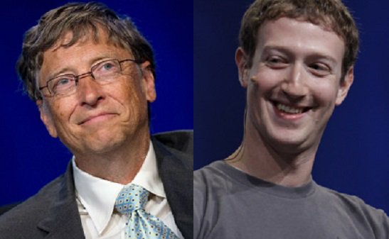 Oxfam said the wealth of half of the world’s poorest population was equal to the combined net worth of eight men that include Bill Gates (left) and Mark Zuckerberg (right). AP FILES