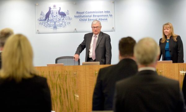  Justice Peter McClellan and commissioner Helen Milroy in July 2015 at the commission’s public hearing into allegations of child sexual abuse in the Jehovah’s Witnesses. Photograph: Jeremy Piper/AAP