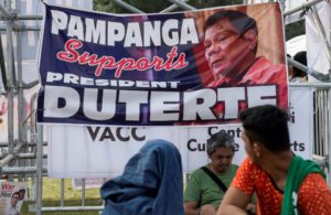 Duterte supporters attend an overnight vigil to demonstrate backing for his drug crackdown in Manila. (Noel Celis/AFP/Getty Images)