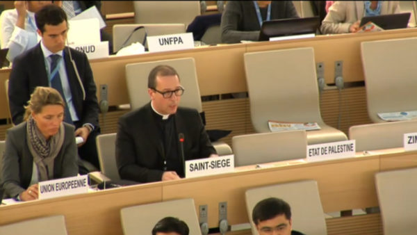 'DEEPLY TROUBLING.' The Vatican on May 8, 2017, condemns extrajudicial killings and enforced disappearances in the Philippines. Screenshot from webtv.un.org