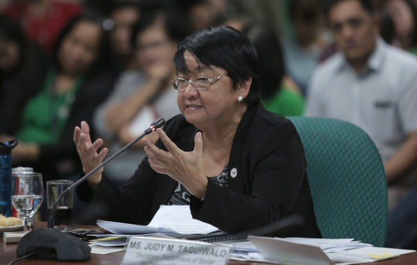 REJECTED. Social Welfare Secretary Judy Taguiwalo respond to questions in her final confirmation hearing on August 16, 2017. Photo by Alex Nueva Espana/PRIB