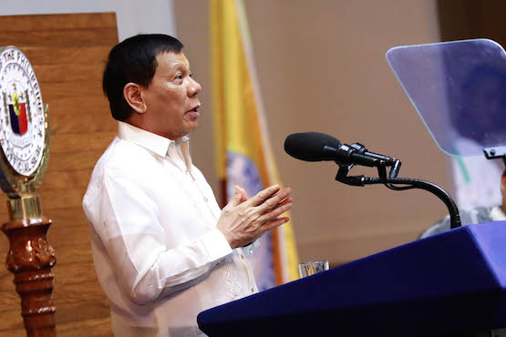 Philippine President Rodrigo Duterte threatens to close the country’s Commission on Human Rights during his State of the Nation Address on July 24. (Photo by Richard Madelo)