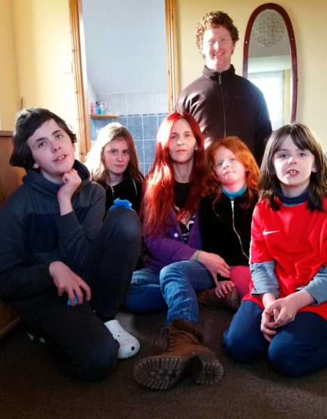 Awareness: Fiona (centre) with her children, clockwise from back, Dillon (24), Romy (9), Phoebe (7) Sienna (9) and Vito (12)