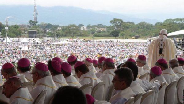 The Pope told crowds in the city of Villavicencio that reconciliation was vital