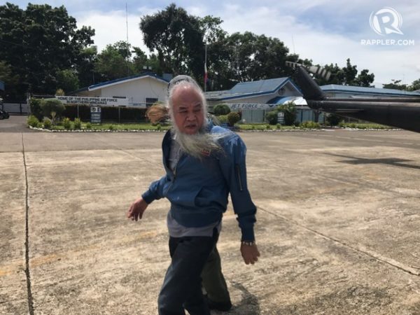 FREED. Marawi City priest Father Teresito 'Chito' Soganub is flown to Manila two days after his rescue. Sourced photo