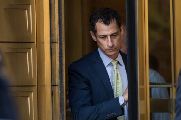 Former Rep. Anthony Weiner leaves Manhattan Federal Court, September 25, 2017, in New York City. Weiner was sentenced to 21 months in prison for sexting with a minor. AFP