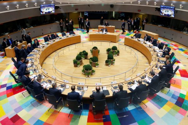 European Union heads of state and government gather for a round table meeting at an EU summit in Brussels on Friday, March 10, 2017. Francois Lenoir, Pool Photo via AP
