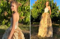 Mango dress: Teen makes 1,400-mango gown to highlight food waste