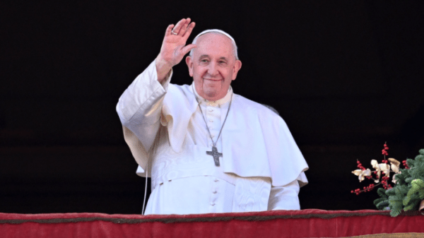Pope Francis says world is starving for peace in Christmas message